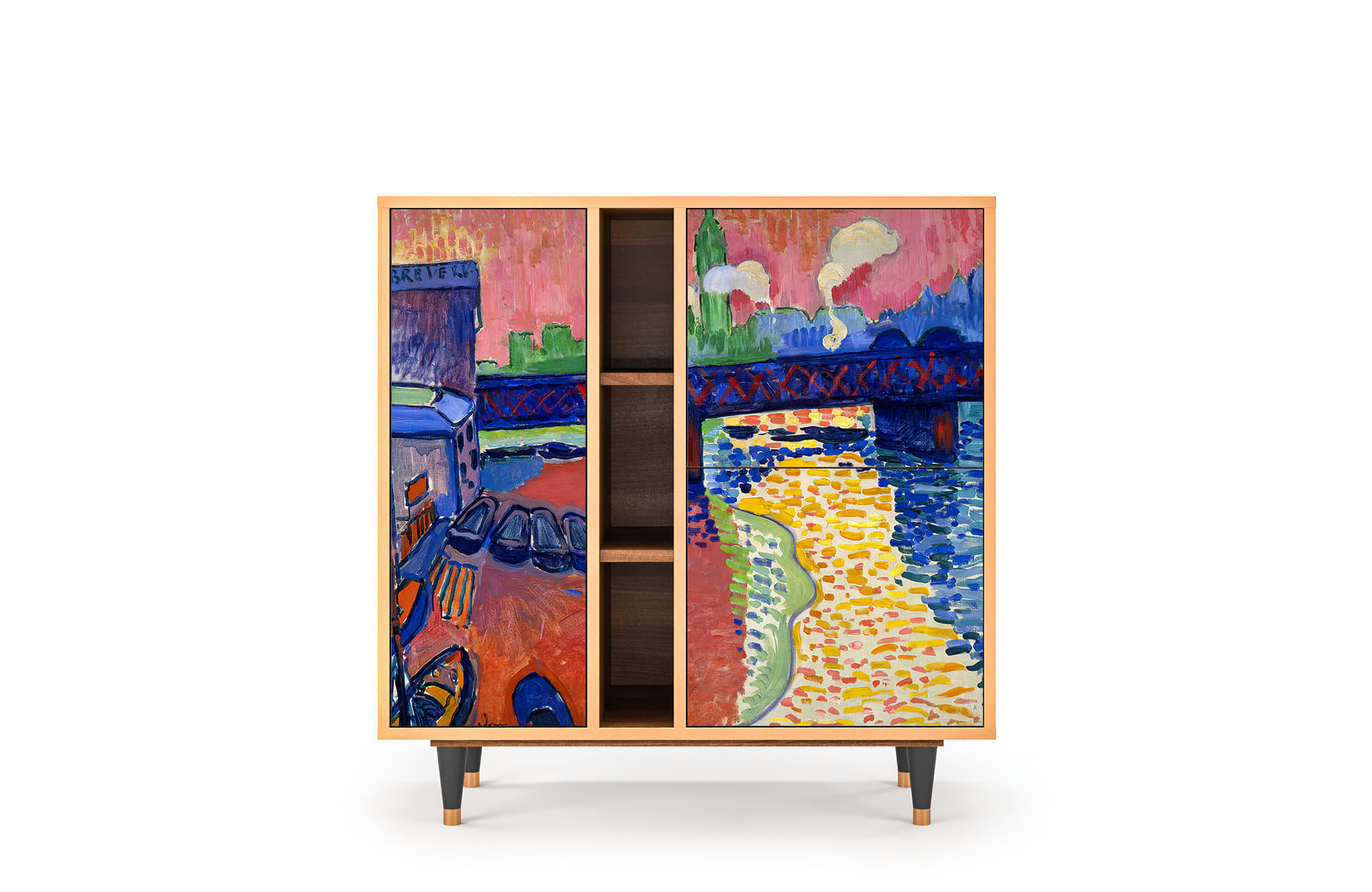 CHARING CROSS BRIDGE BY ANDRE DEAIN - Buffet  multicolore 3 portes L 94 cm