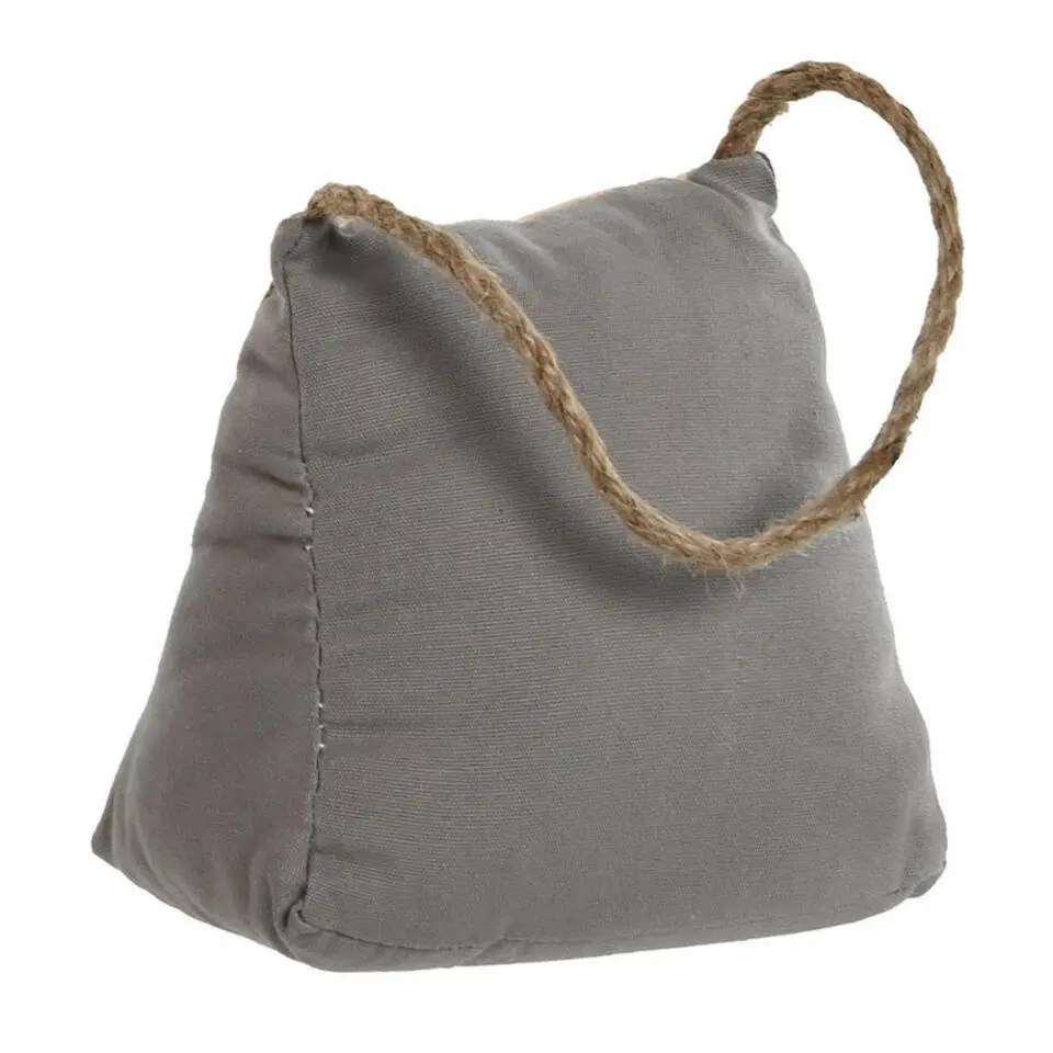 Items Deurstopper Lofty - 1 kilo - jute/grijs - polyester - 17 cm
