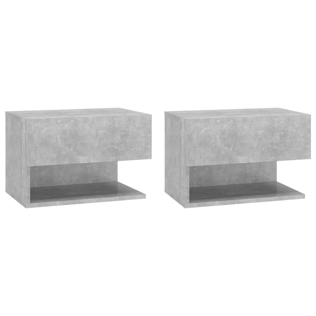 2x Szafka Nocna Stolik Komoda Szara Wisząca Do Sypialni 46x29,5x30 cm