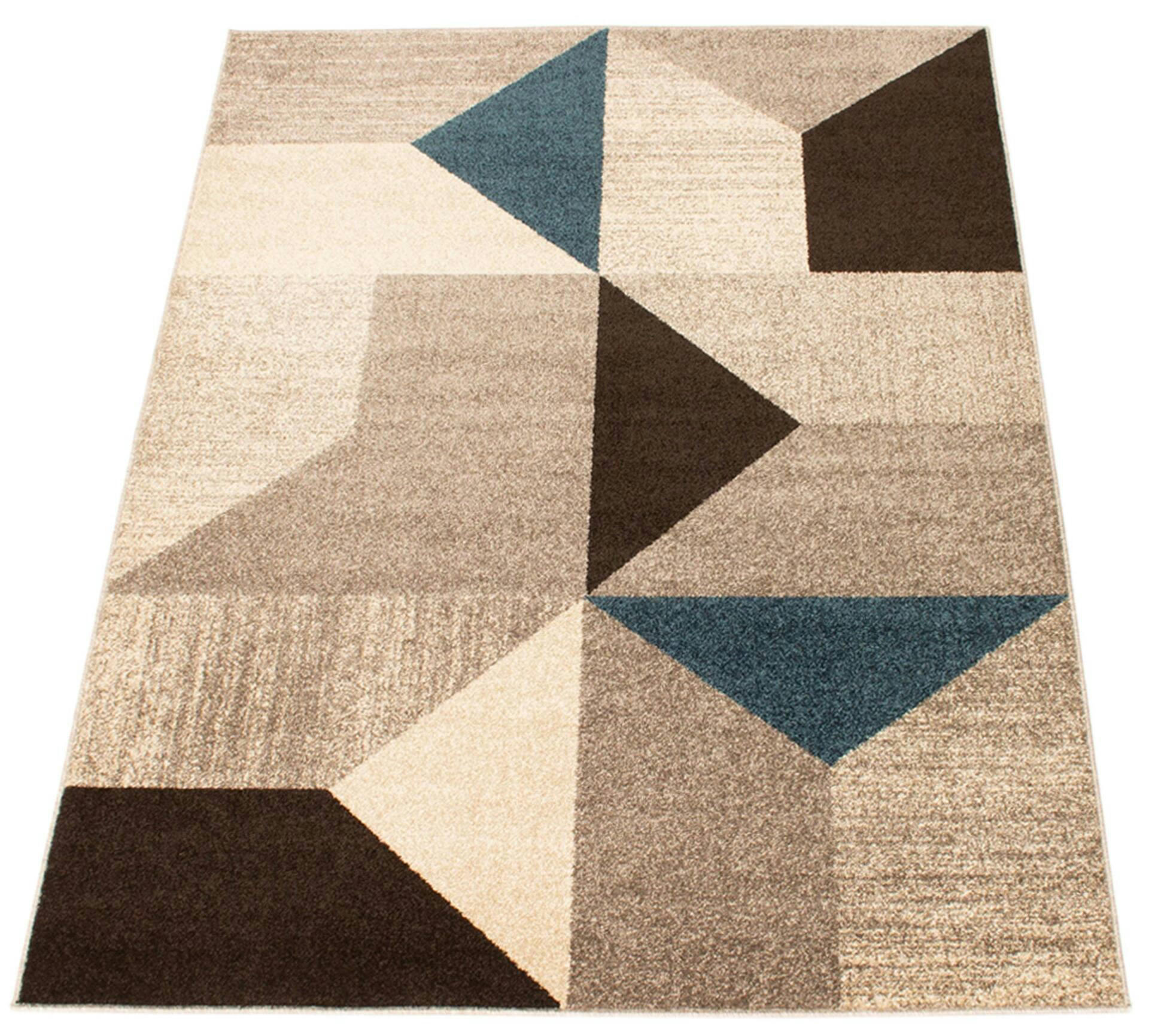 ECARPET Harlow Indoor Geometric Area Rug, Grey/Blue, Assorted Sizes