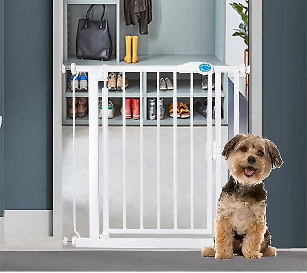 Bettacare Barrière Pour Chien Et Chiot À Fermeture Automatique, étroit, 68,5cm - 75cm, Couleur Blanc