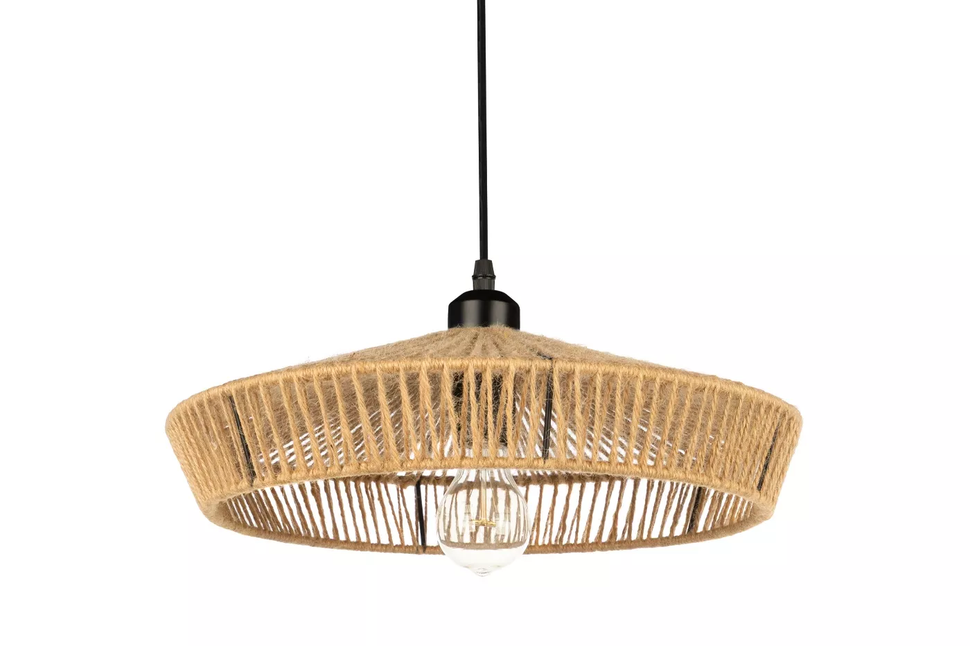 Skandynawska Lampa Wisząca KAROS 400 Boho Tkana Naturalna Sznurek Jutowy