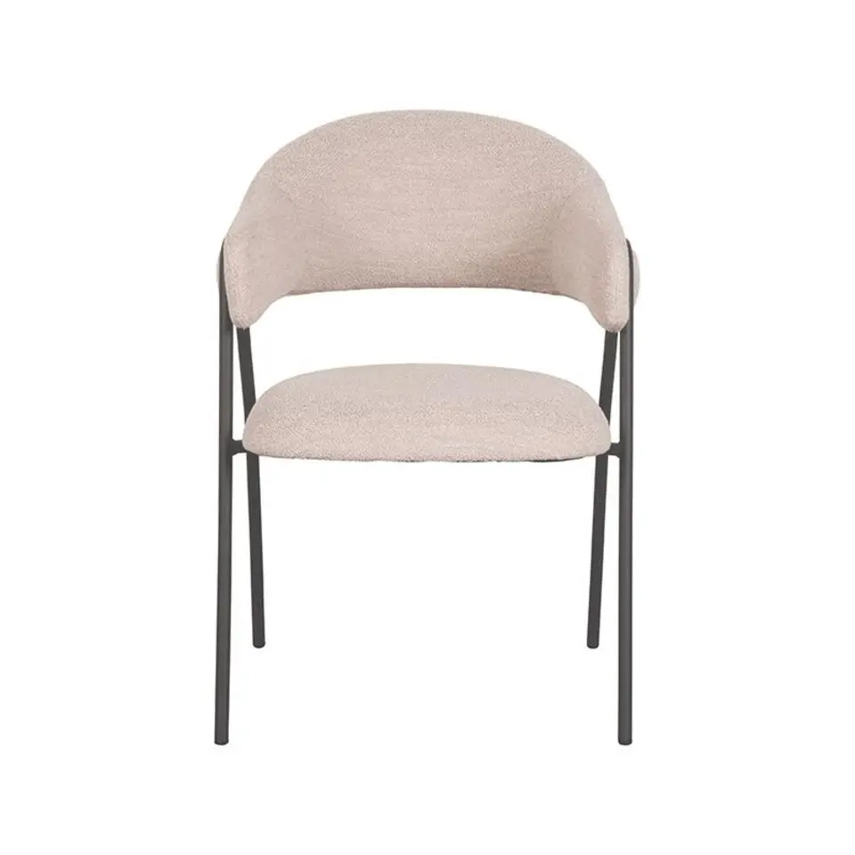 LABEL51 Eetkamerstoel Lowen - 58x60x84 cm - Naturel - Boucle - set van 2