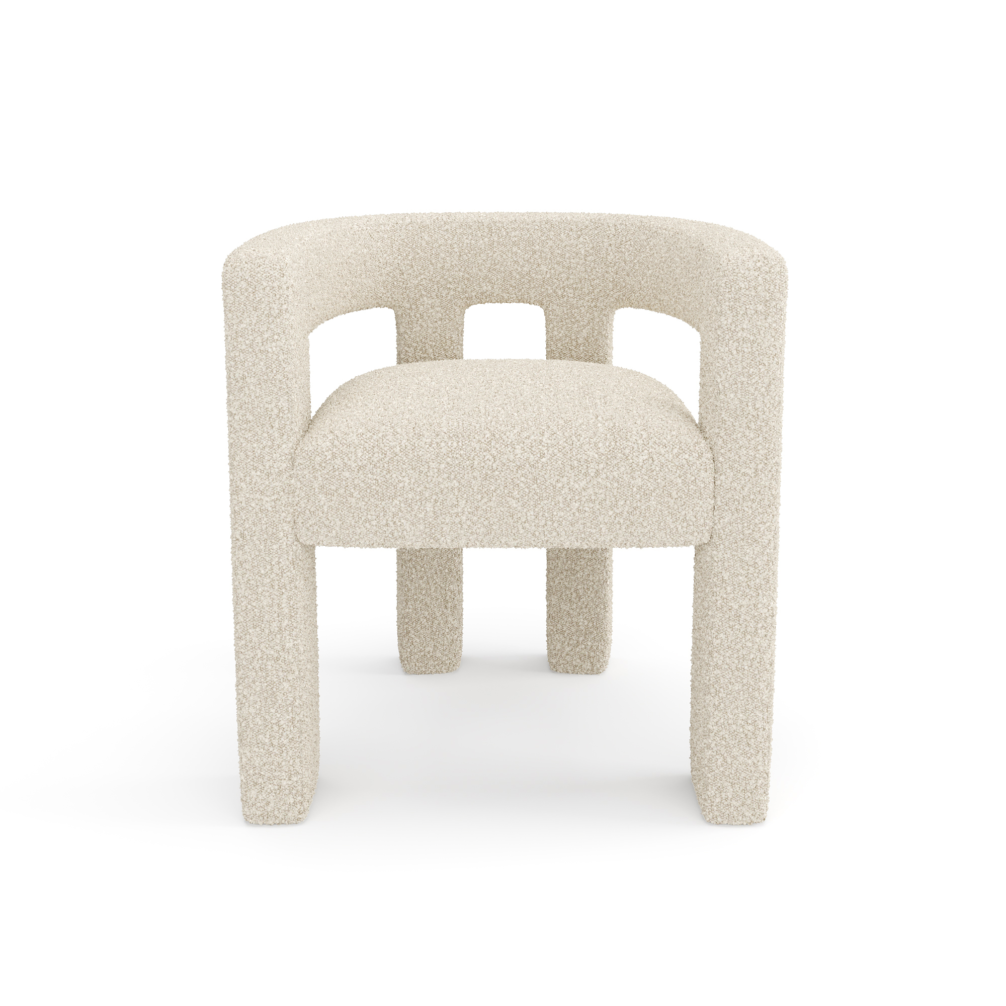 Sia Home - Eetkamerstoelen ALYA - Bouclette stof - Beige - 66cm