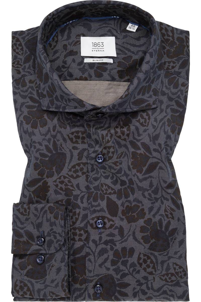 ETERNA 1863 Slim Fit Hemd marine, Bedruckt
