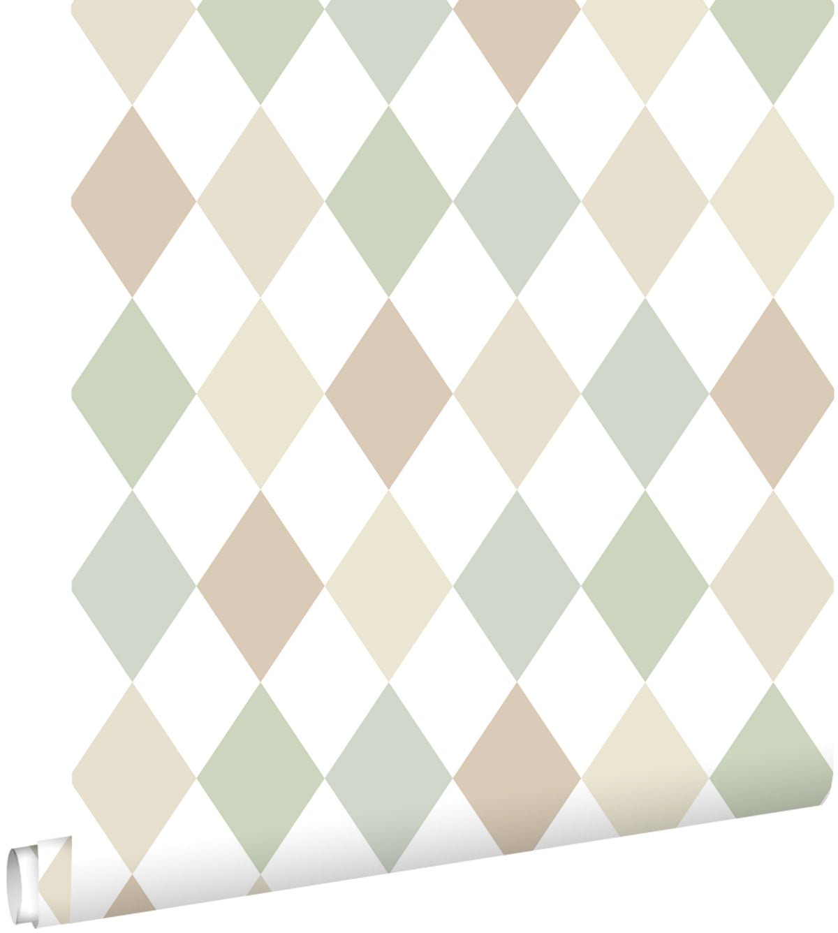 ESTAhome behang ruitmotief beige, blauw en groen - 50 x 900 cm - 131760