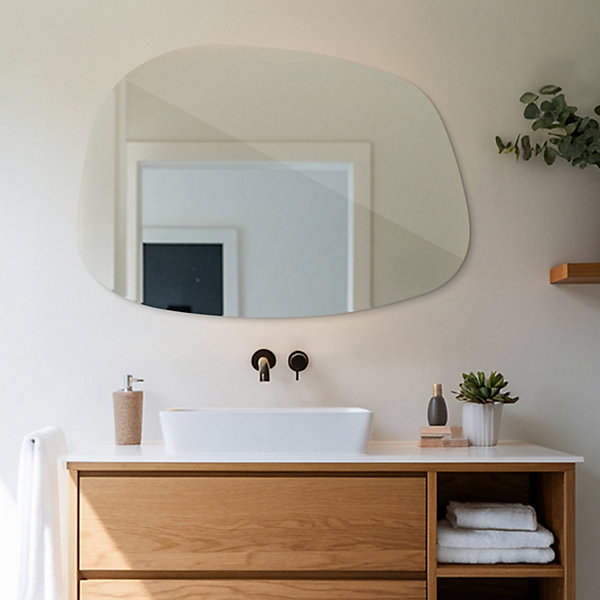 Grand Miroir Irrégulier Wallfluent 91 x 66 cm pour Décoration Salle de Bain
