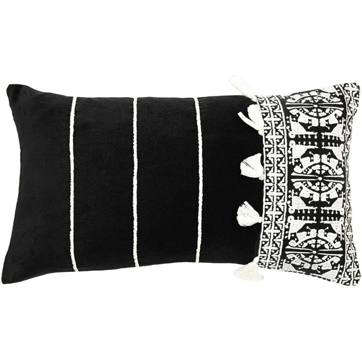 NEO BERBERE - Housse de coussin coton  50x30 noir