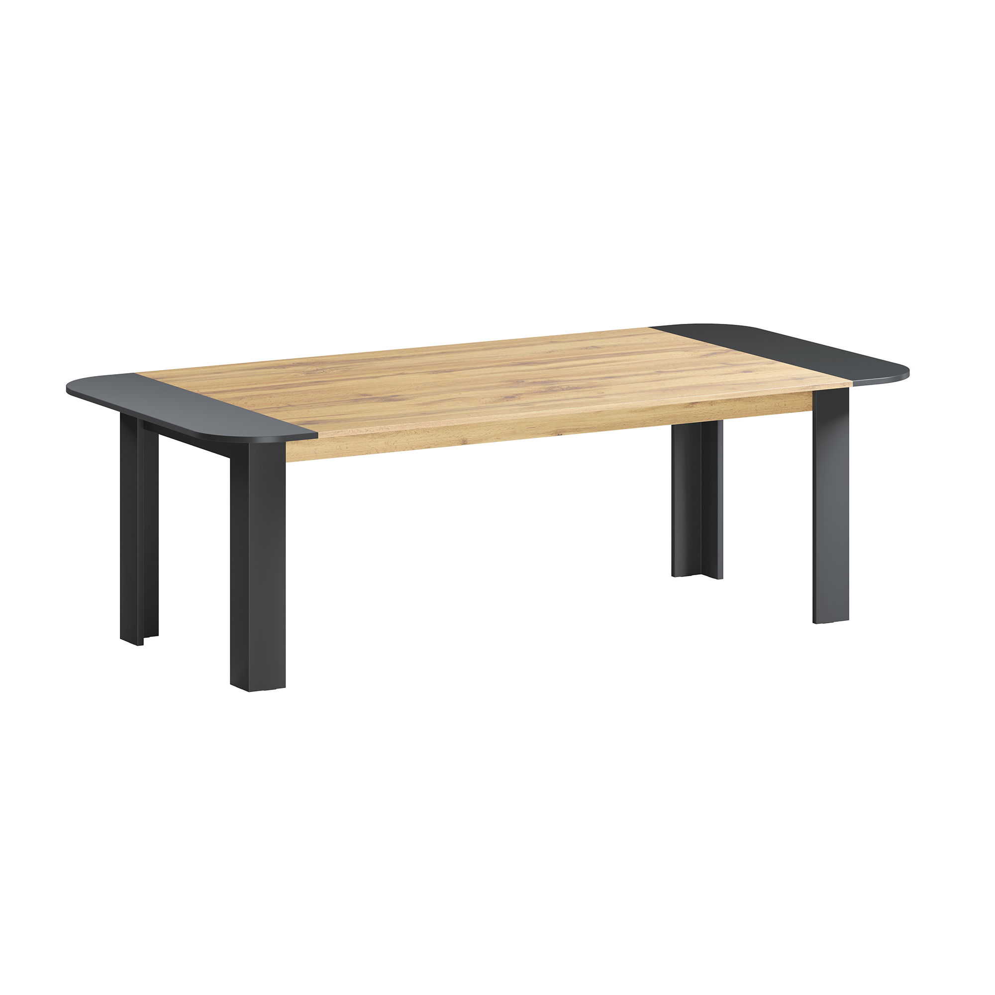 Stół Konferencyjny 240x120 cm Mat Antracyt i Dąb Wotan