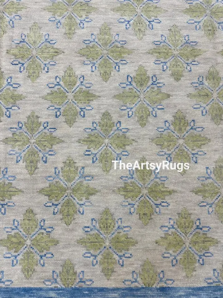 Luxury Beige, Green and Blue Turkish Carpet 6x9 7x10 8x10 Wool Area Rug Handmade Interior Decor Rugs, Hand Knotted Room Bedroom Kitchen Rugs