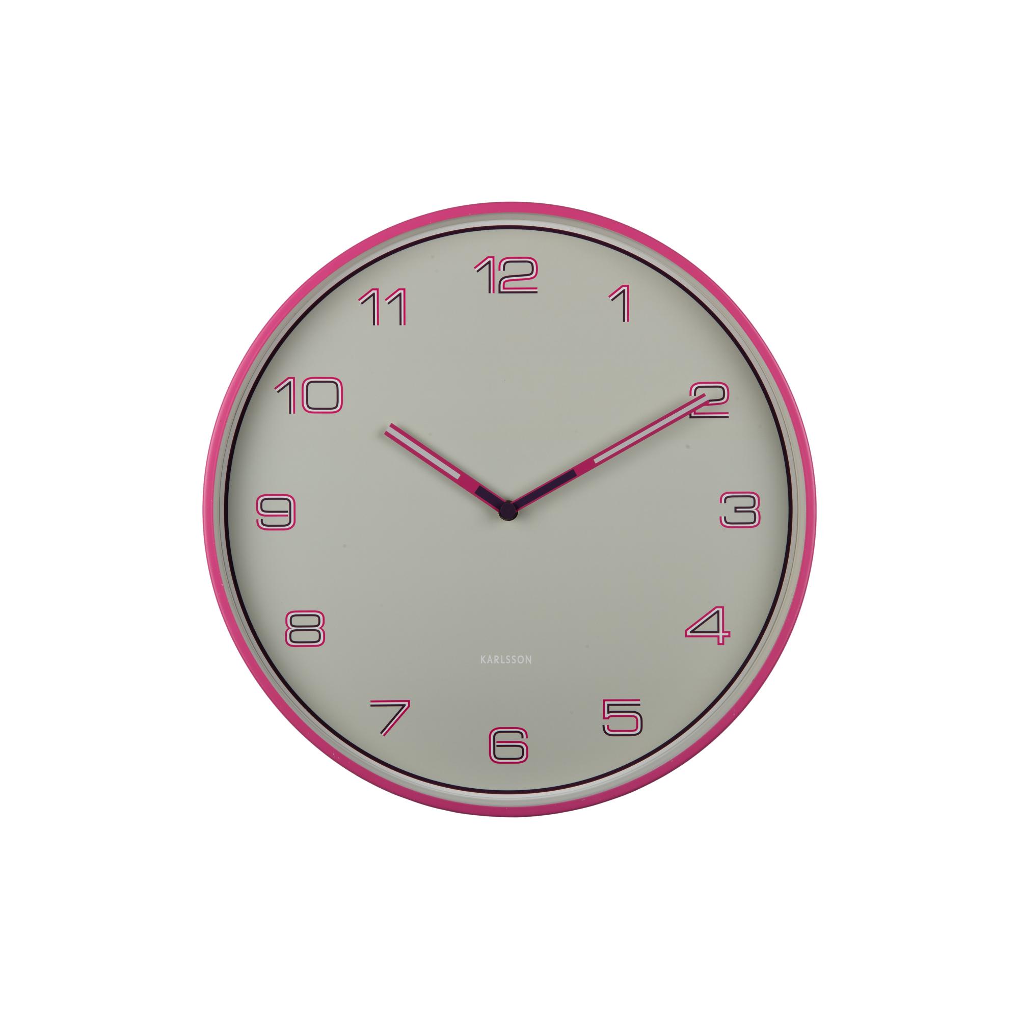 Karlsson wandklok Lined Numbers - roze - Ø40cm