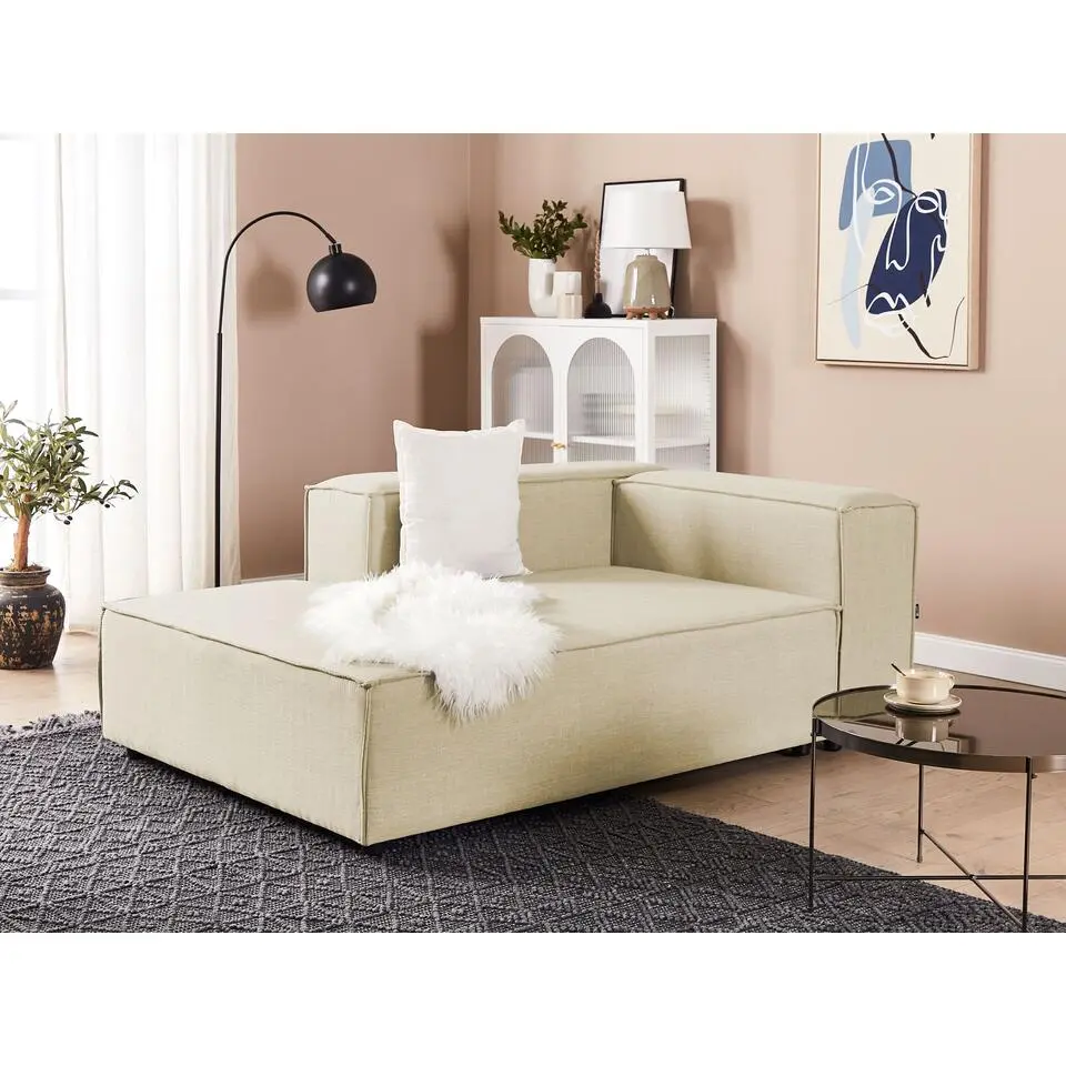 APRICA - Chaise longue - Beige - Rechterzijde - Linnen
