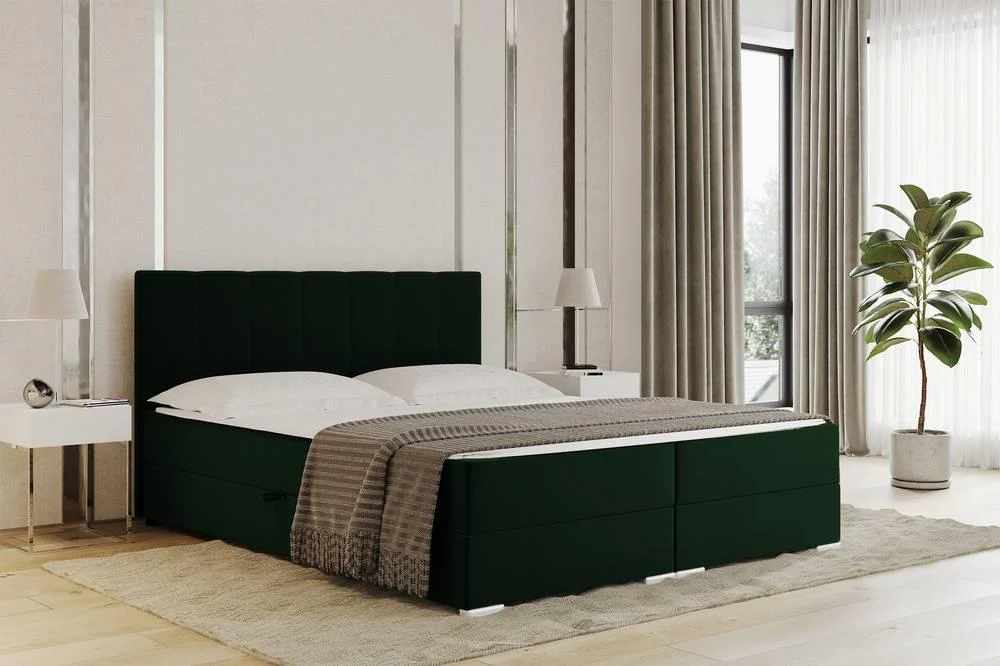 Boxspring Jaya 160x200 cm fluweel incl topper en opbergruimte