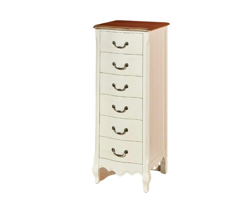 ORIANE - Colonne de rangement 6 tiroirs blanc