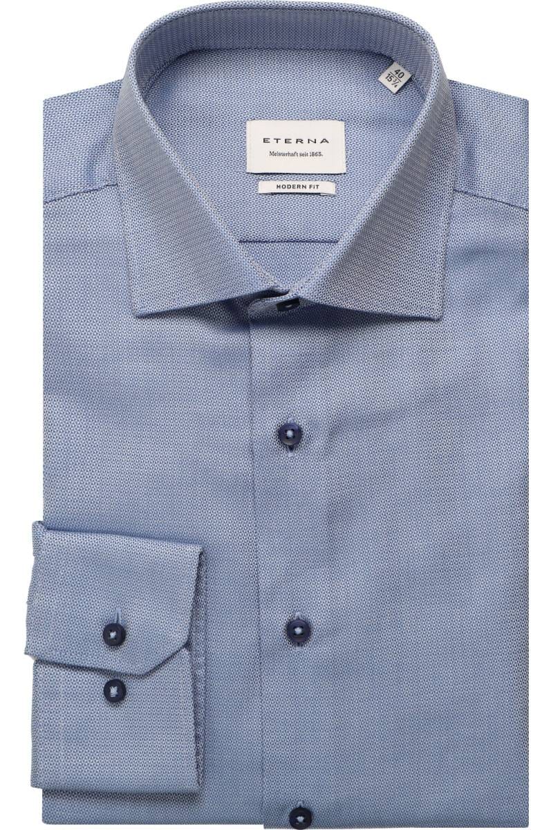 ETERNA Modern Fit Hemd blau, Strukturiert