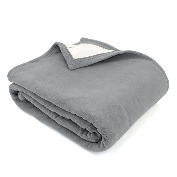 Couverture polaire luxe 180x220 cm 100% polyester 430g/m2 NARVIK Gris Acier