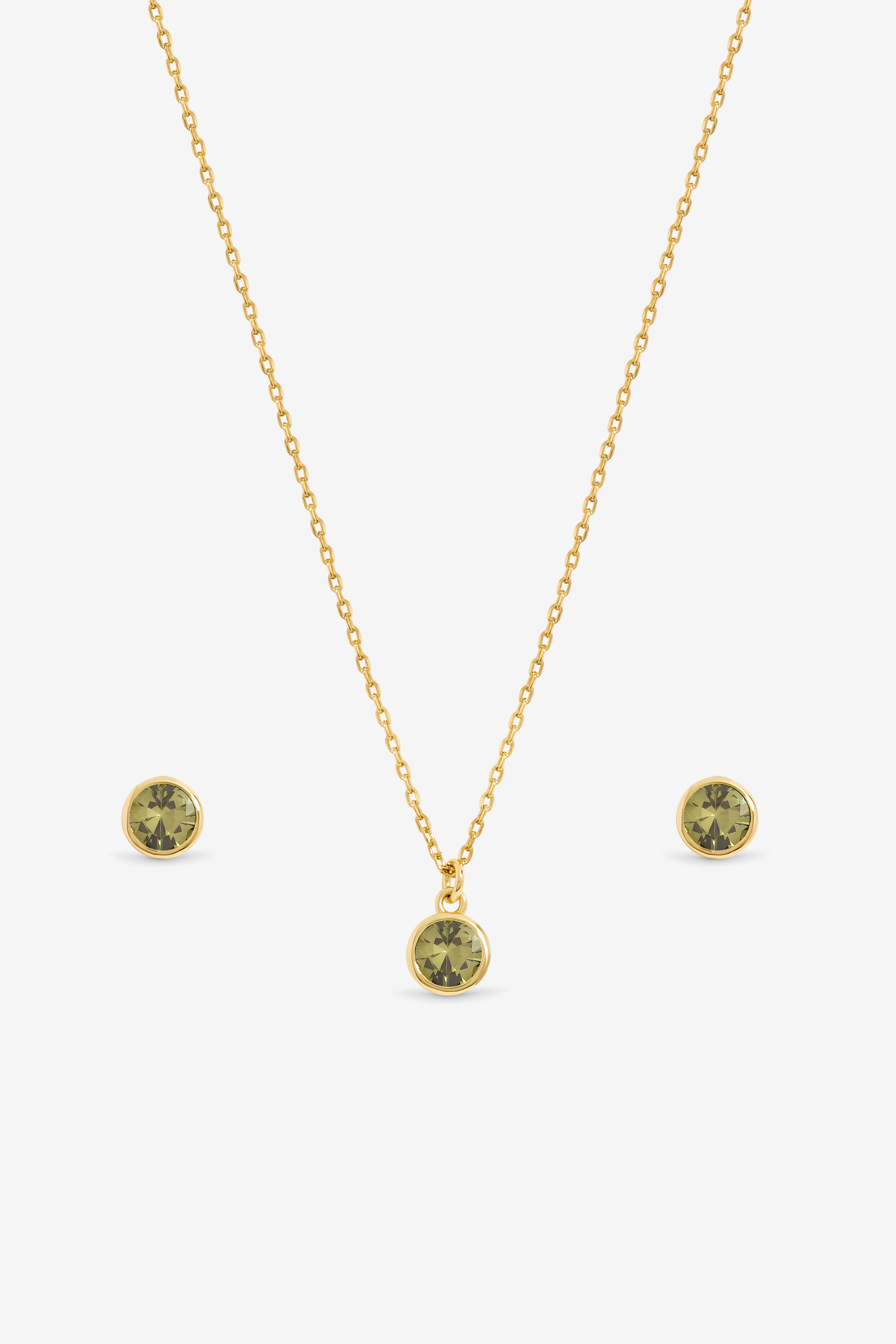 Jon Richard 14Ct Real Gold Plated Birthstone Bezel Set - August - Gift Boxed