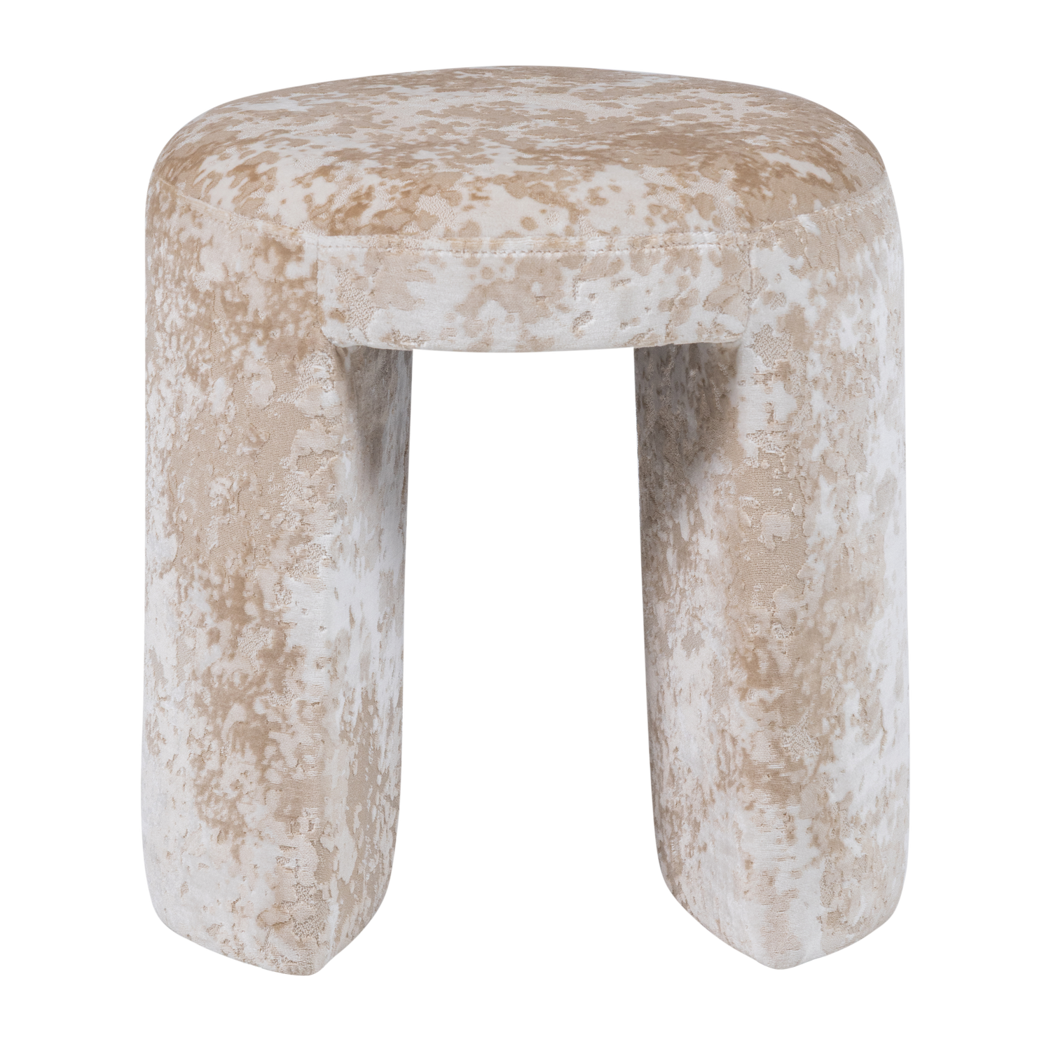 WOOOD kruk gestoffeerd Charlie - Geweven Stof - Beige - 47x45x45