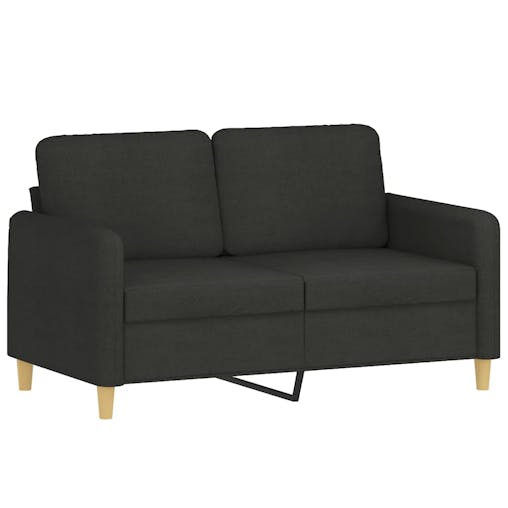 NNEVL 3 Piece Sofa Set with Pillows Black Fabric
