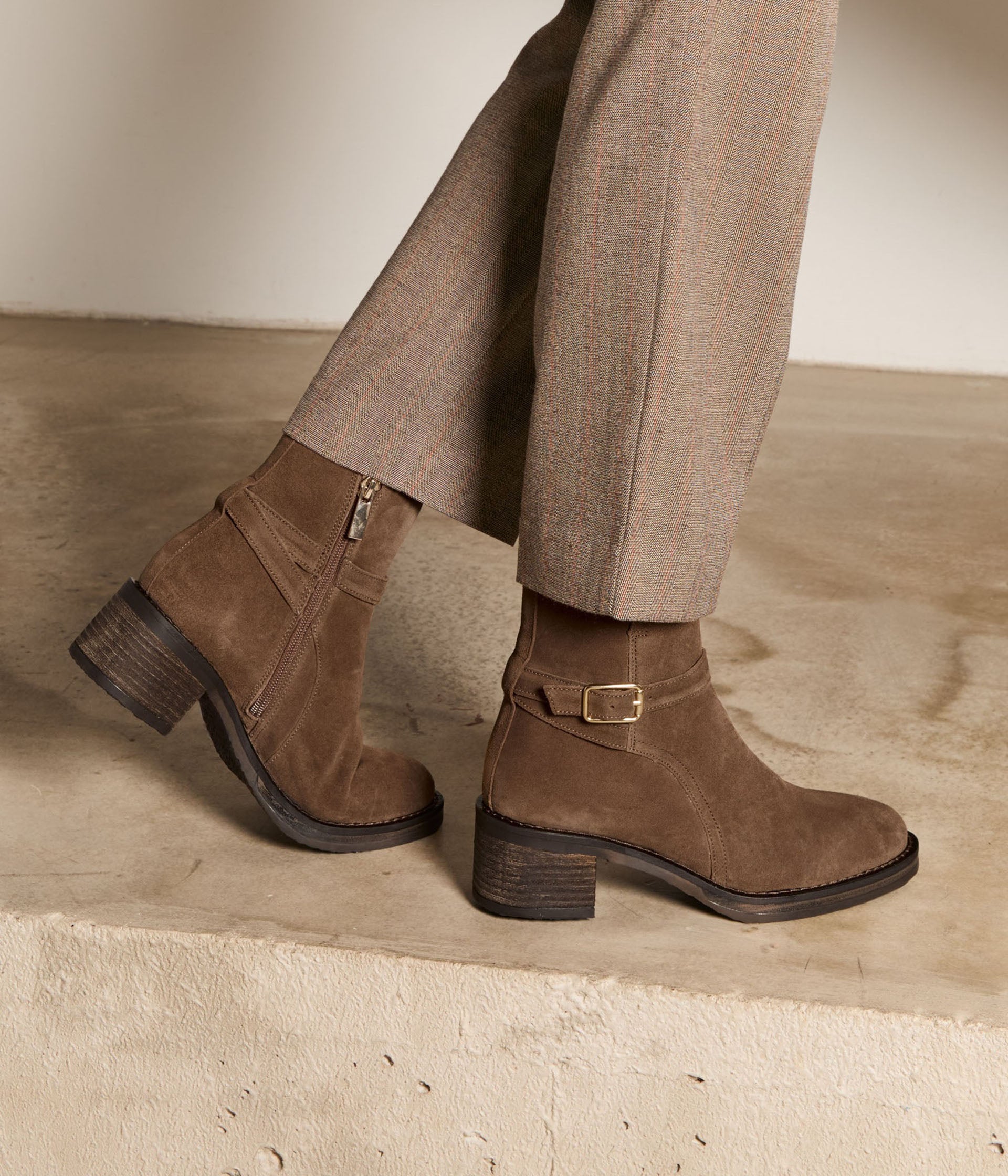 Boots velours taupe Oleg