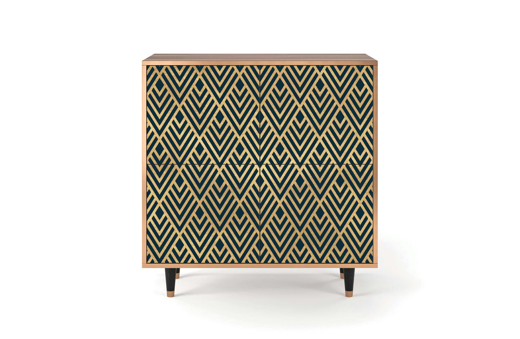 EGYPT TRIANGLES - Buffet  bleu 4 portes L 94 cm