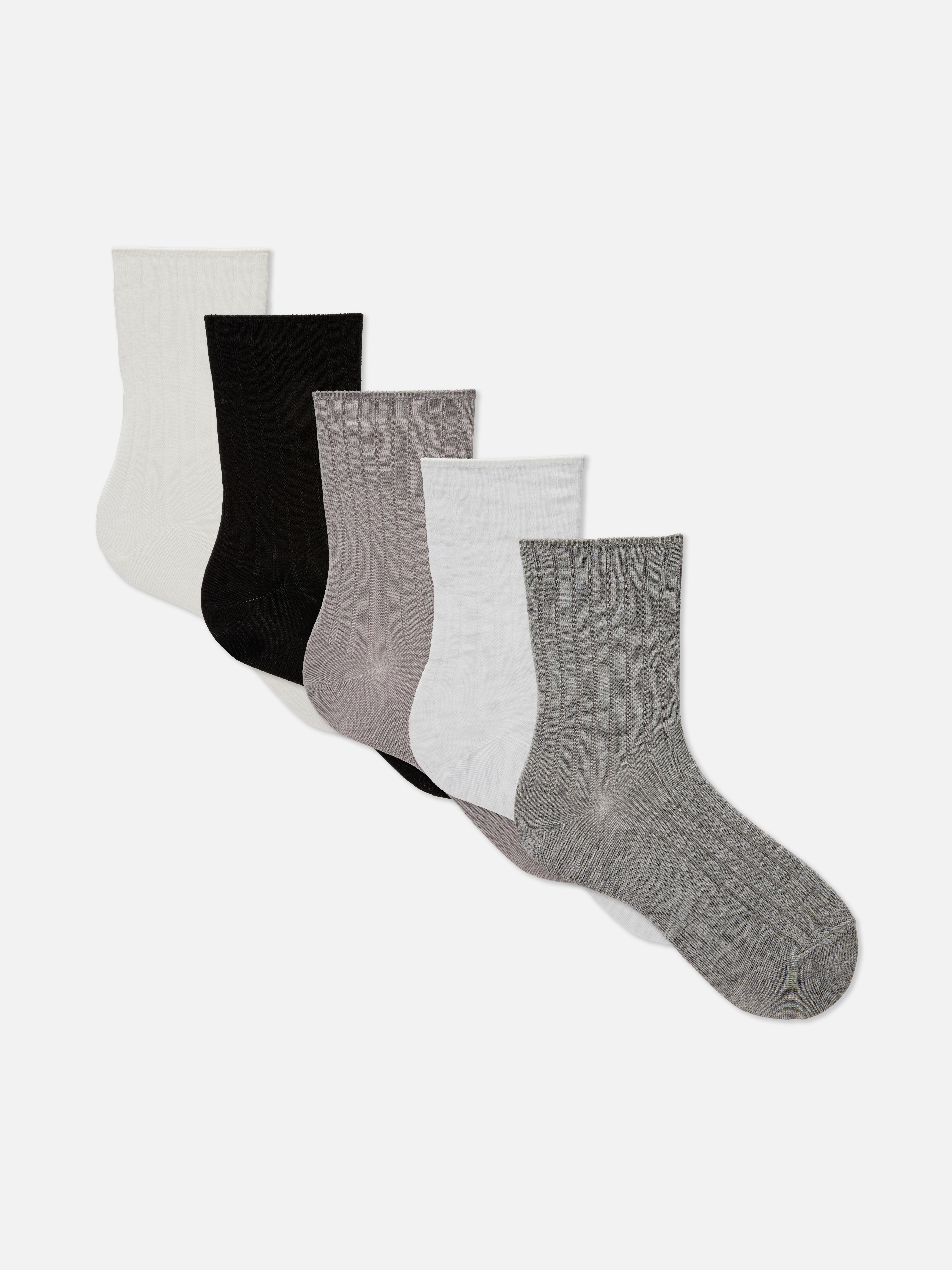 5pk Cotton-Rich Mixed-Color Crew Socks