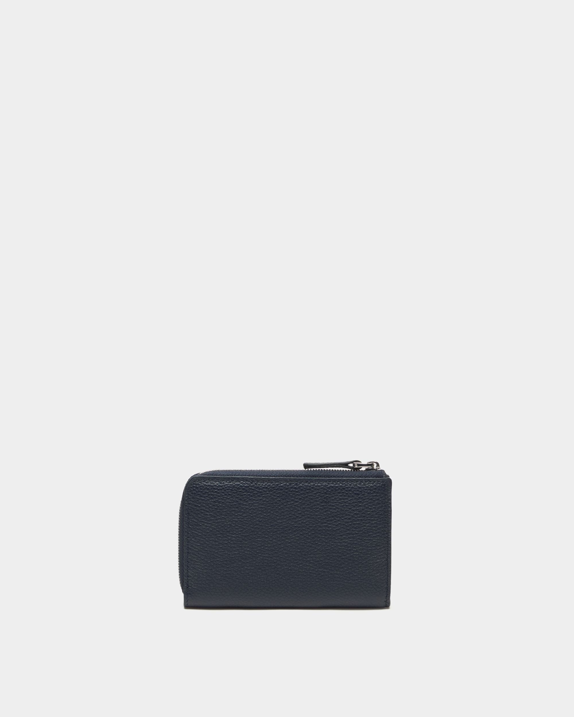Kartenetui Capitol aus genarbtem Leder in Navy Blue