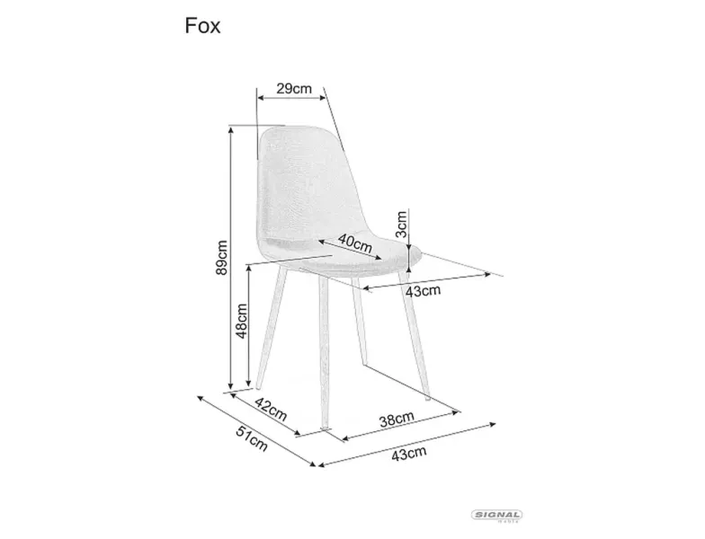 Krzesło FOX VELVET szare/czarne