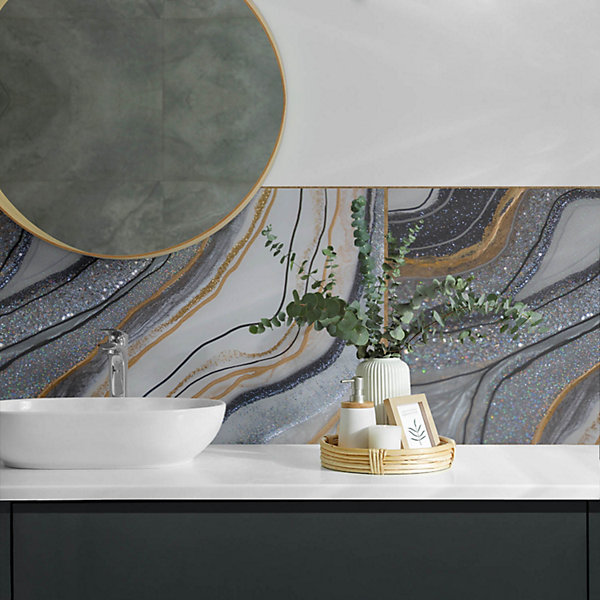 Panneau Mural PVC Wallfluent 100x50 cm Planches À Chevrons 1 pièce