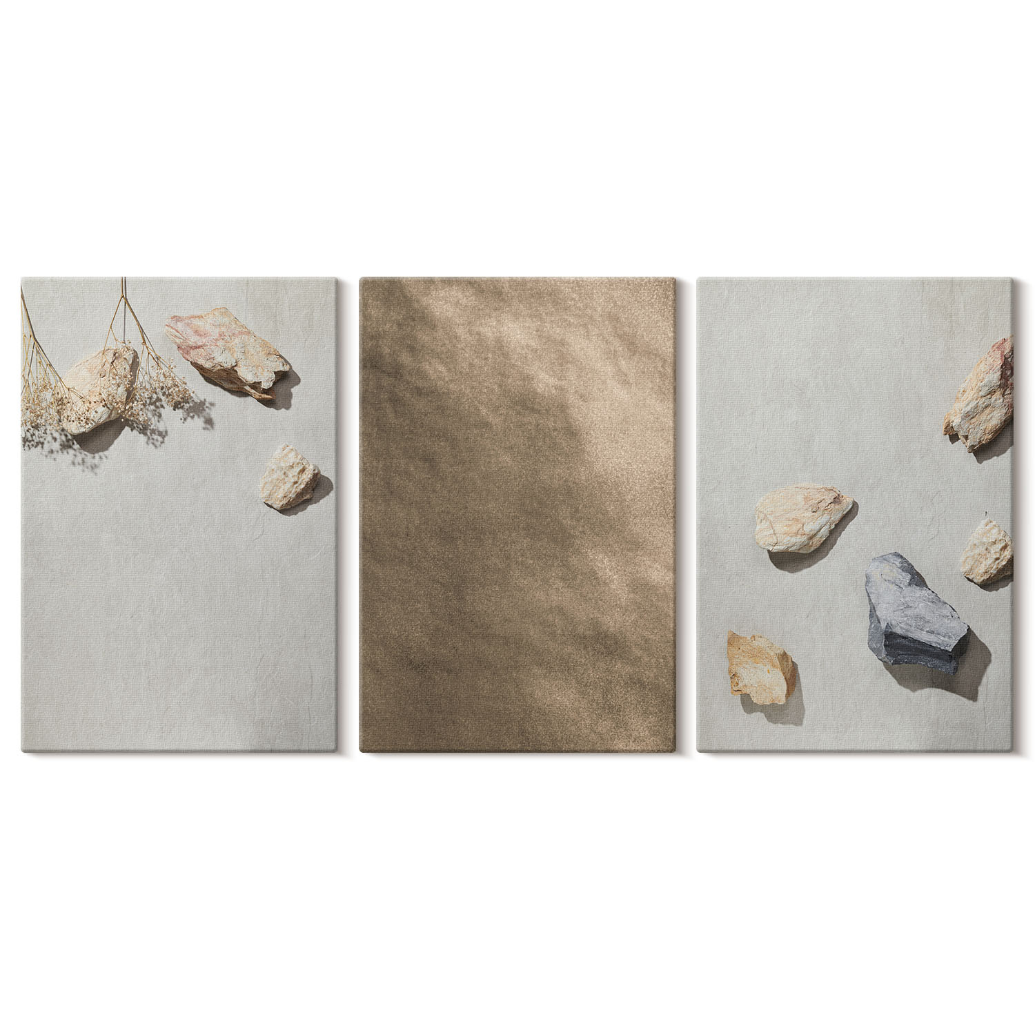 Obraz canvas 3 częściowy Kamienna plaża | 3x40x60 | Wallfluent
