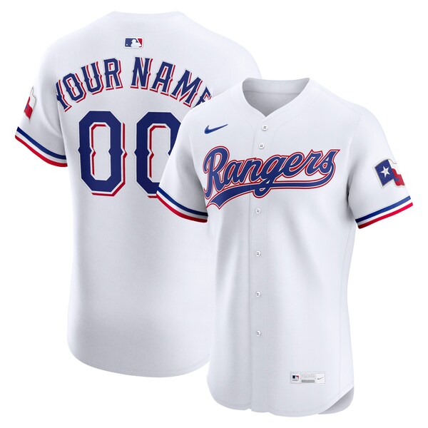 Texas Rangers Nike Home Elite Custom Jersey - White