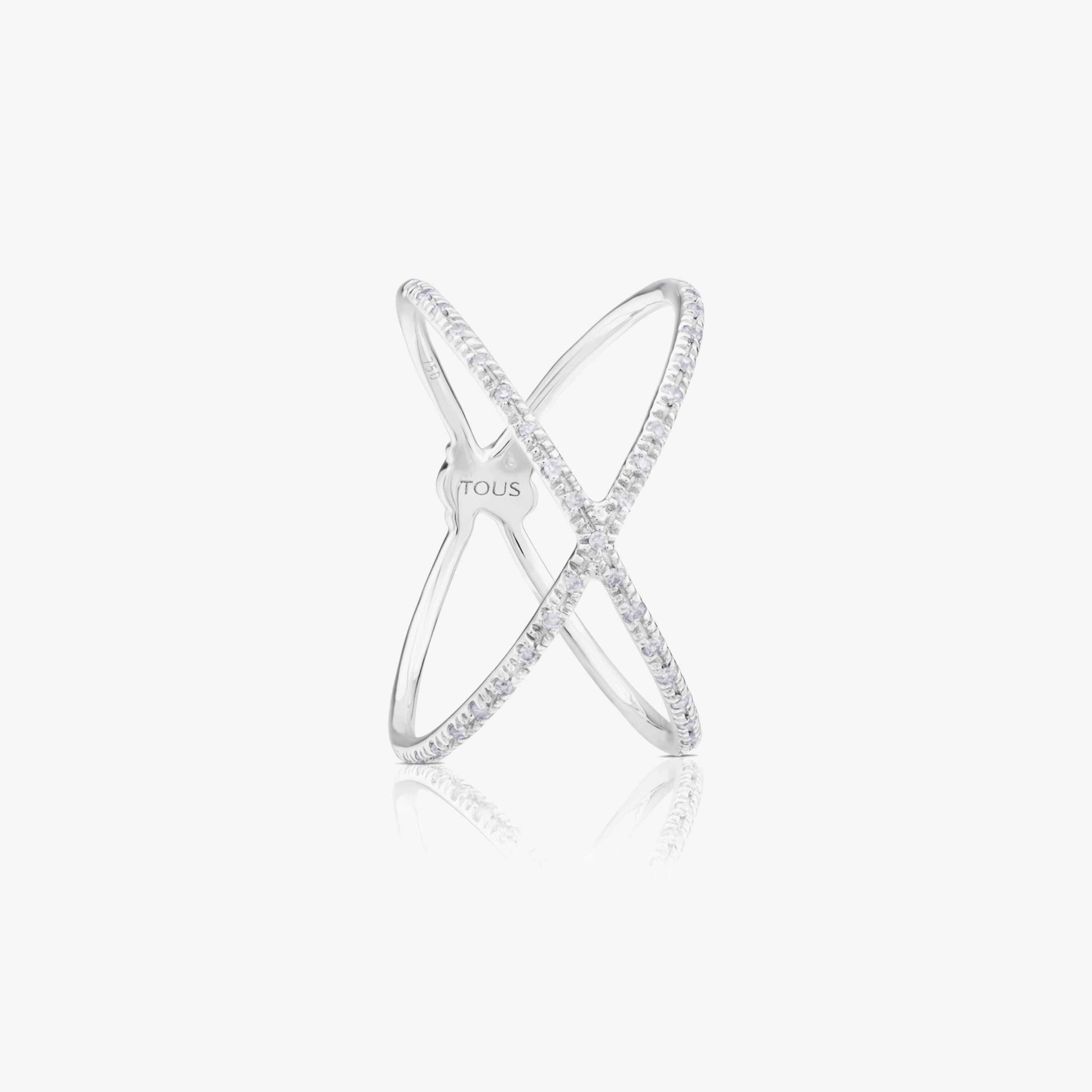 Anillo de oro blanco con diamantes motivo oso TOUS Diamonds