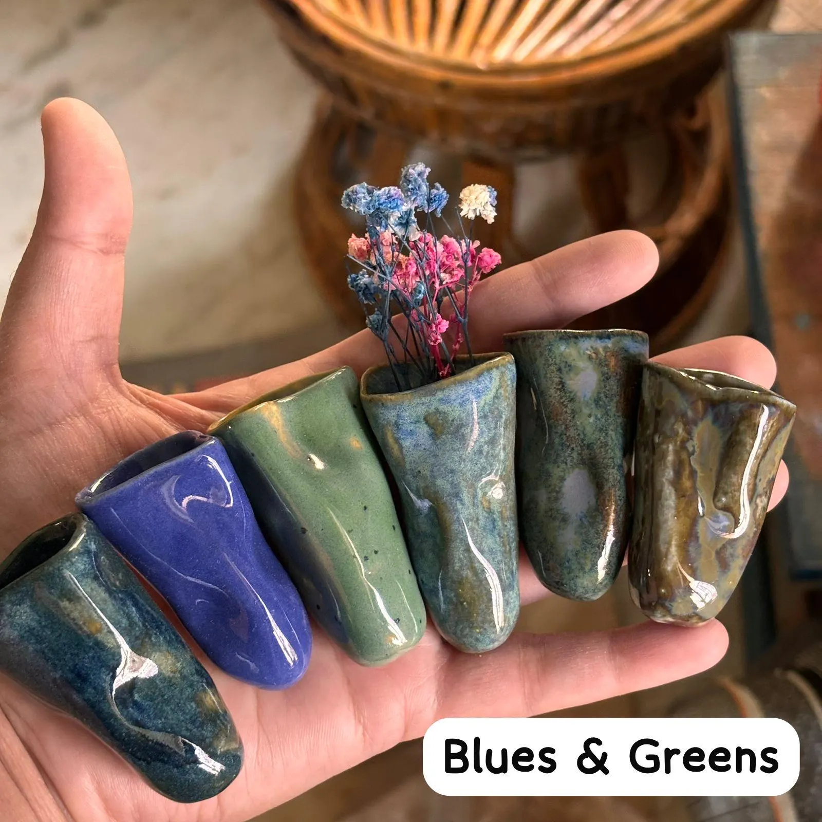 Cute mystery assorted wobbly Ceramic pot fridge magnet , mystery ceramic fridge magnet budvase, 6-8 cm,