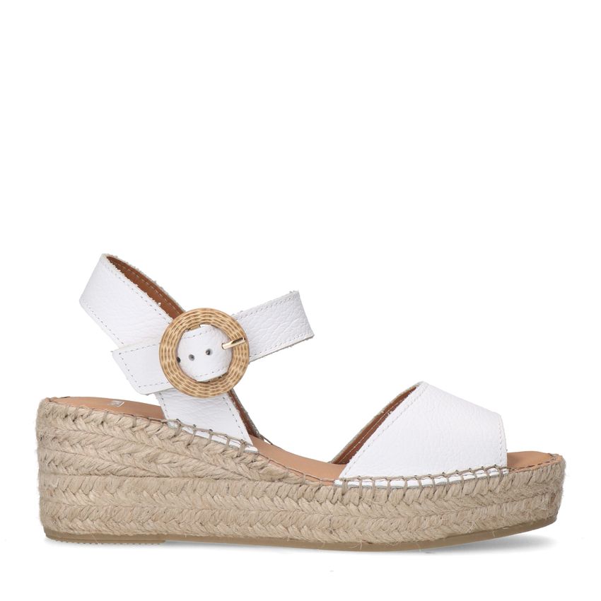 Manfield Witte leren sleehakken