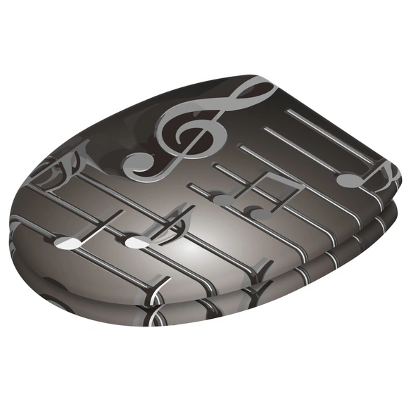 WC-Sitz »Musical Notes«, mit Absenkautomatik Musical Note, Grau, Oval