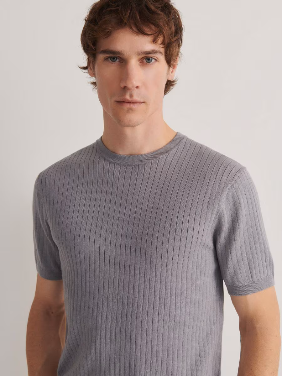 Regular Fit Rib Knit T-Shirt