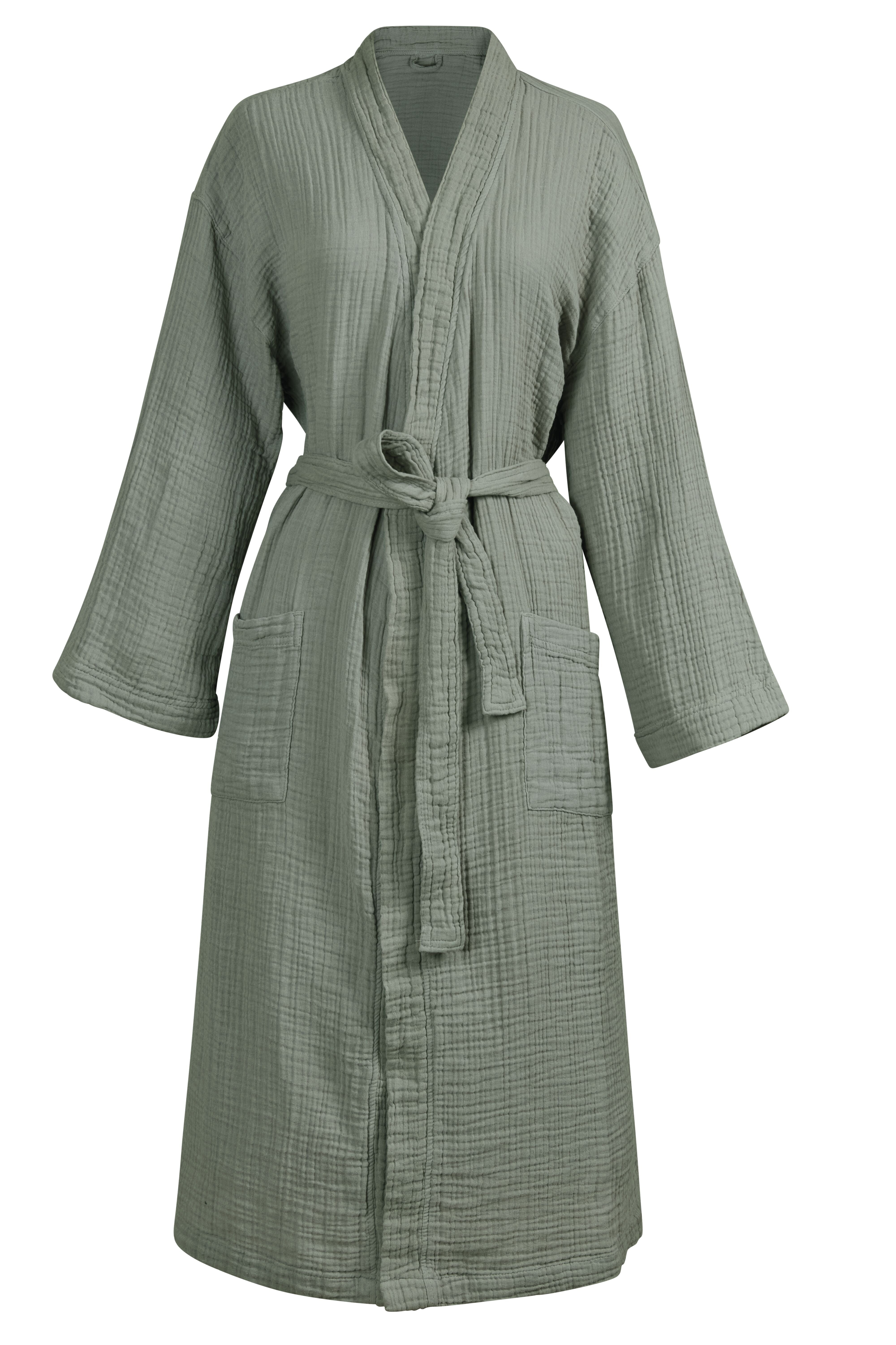 vtwonen Gentle Embrace Bathrobe - S/M - Saliegroen