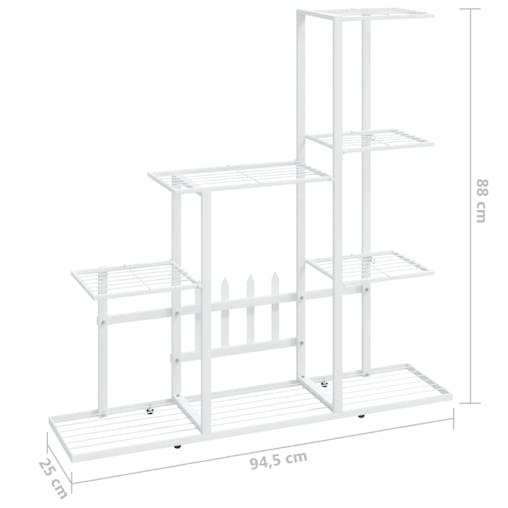 NNEVL Flower Stand 94.5x25x88 cm White Metal