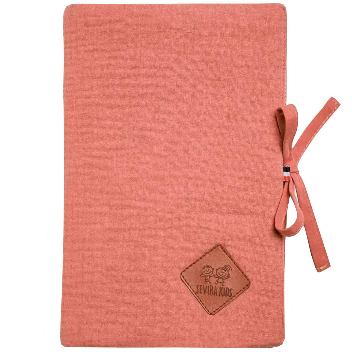 JEANNE - Protège carnet de santé en gaze de coton  Terracotta