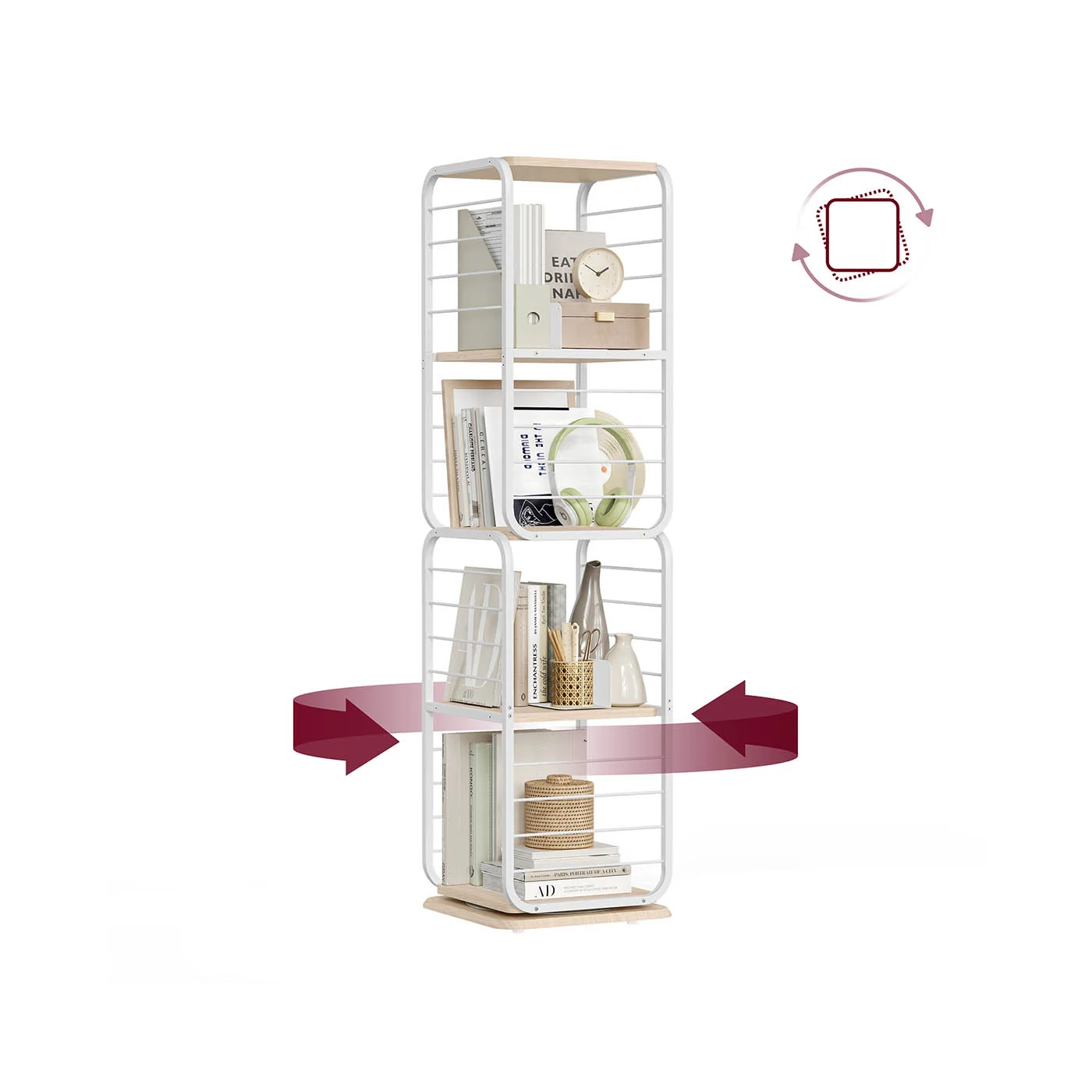 Bibliothèque à 4 niveaux tournante