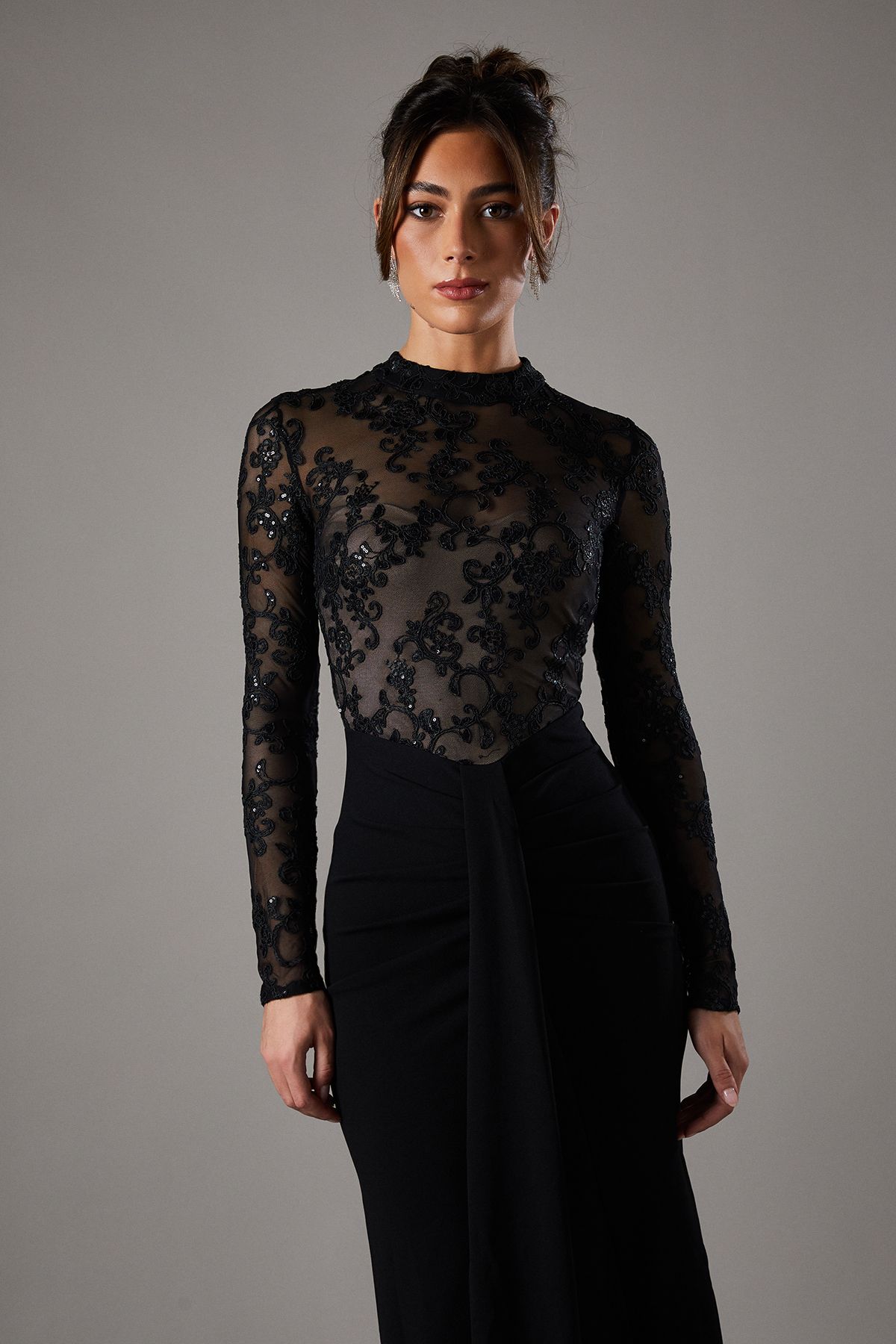 Coast Lace Maxi Dress With Lace Mix