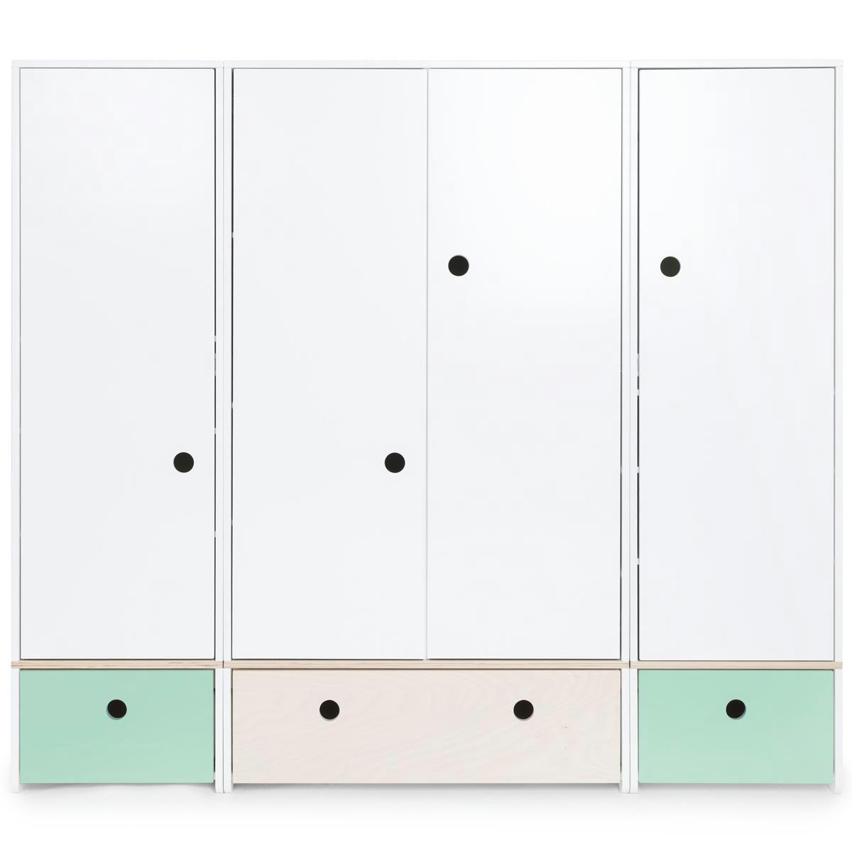 COLORFLEX - Armoire 4 portes vert menthe