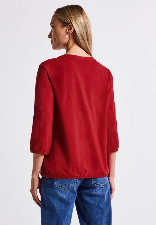 Split Neck Jersey-Shirt