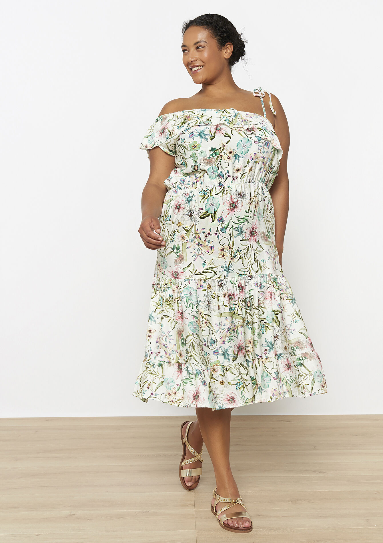 Bloemenjurk met ruffle