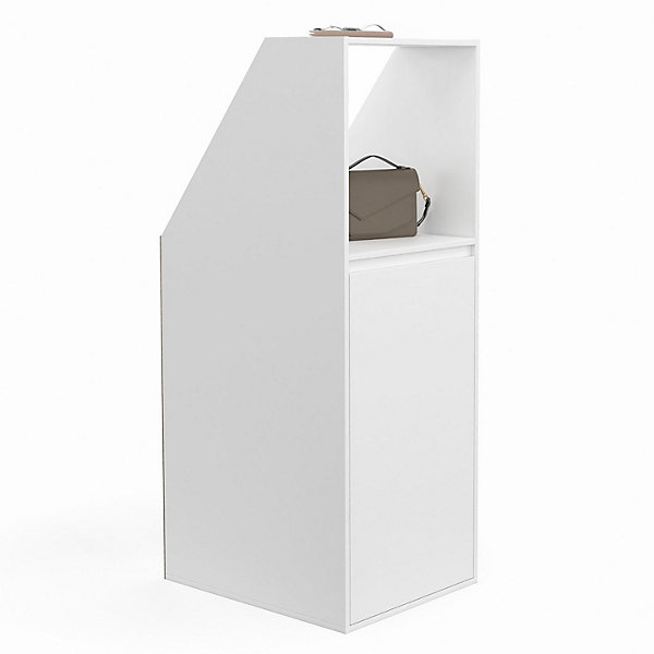 Armoire sous pente 1 porte et 1 niche TOMI 40 x 50 x 110/70 cm blanc