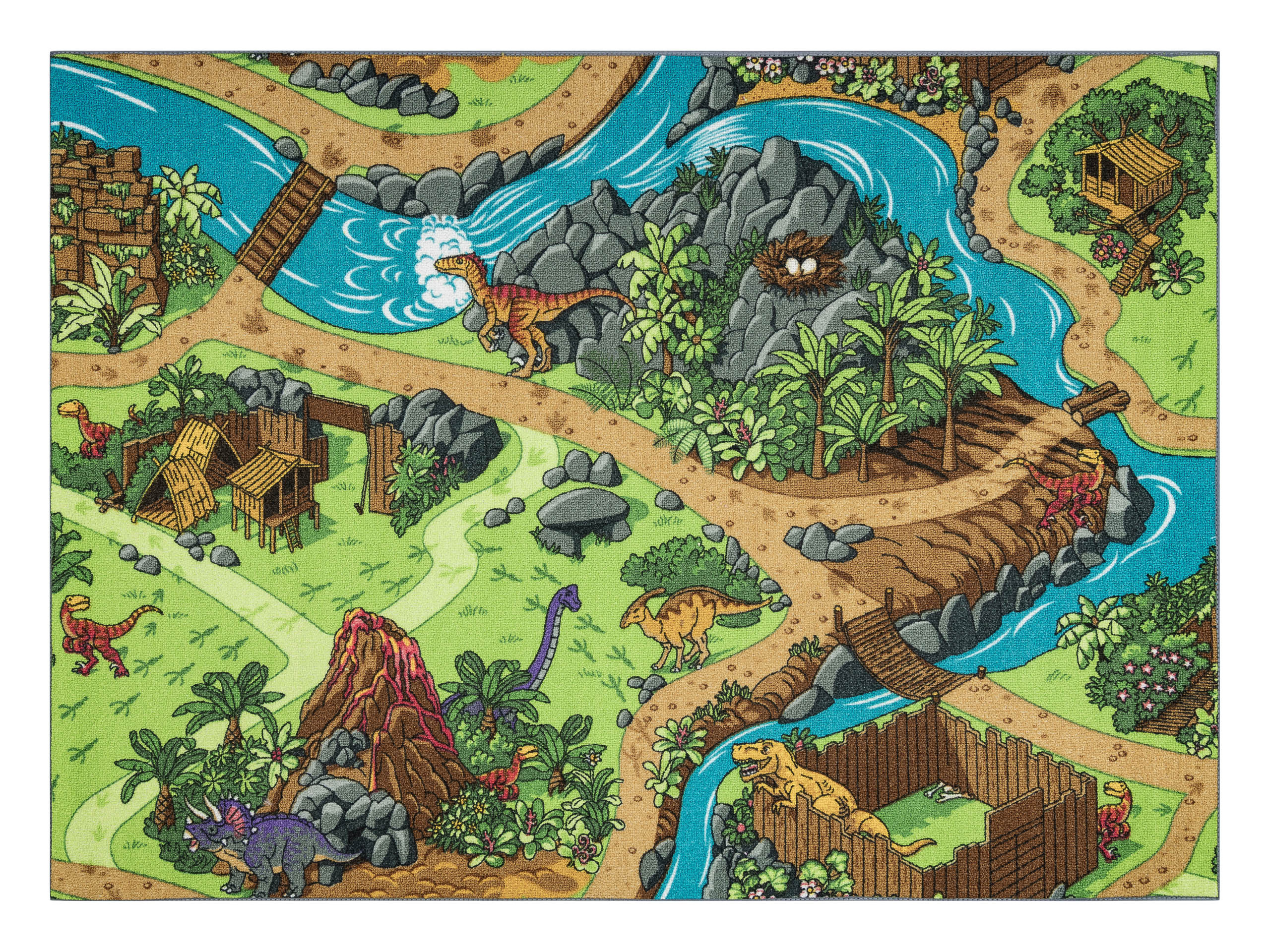 DYWAN REBEL ROADS Dino World 29 Dinozaury, dla dzieci 95x133 cm