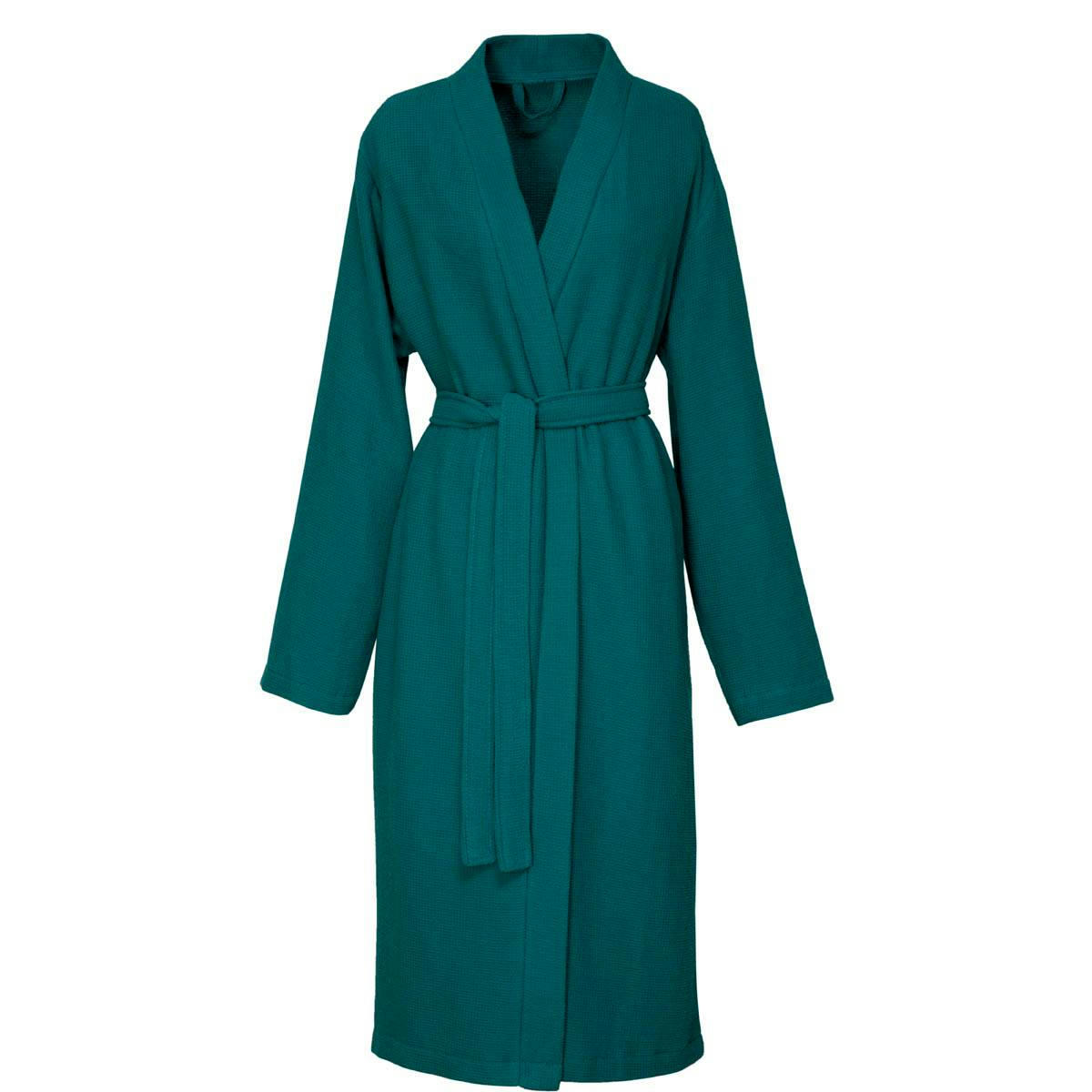 ZORBA - Kimono de bain en  coton nid d'abeille bleu M