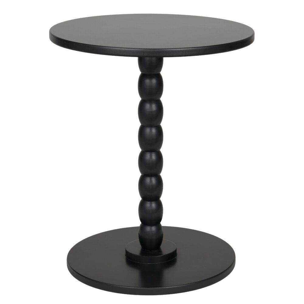 Table d'appoint ronde en bois noir Patchi Ø38xH46cm