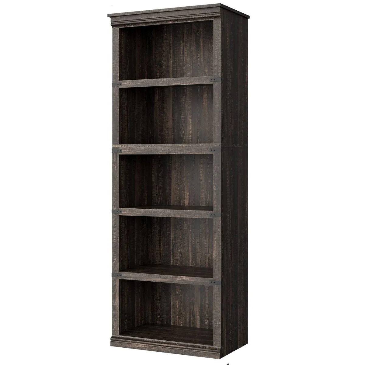 Retro Standing Bookcase with 5 Tier Storage Open Shelves - N/A