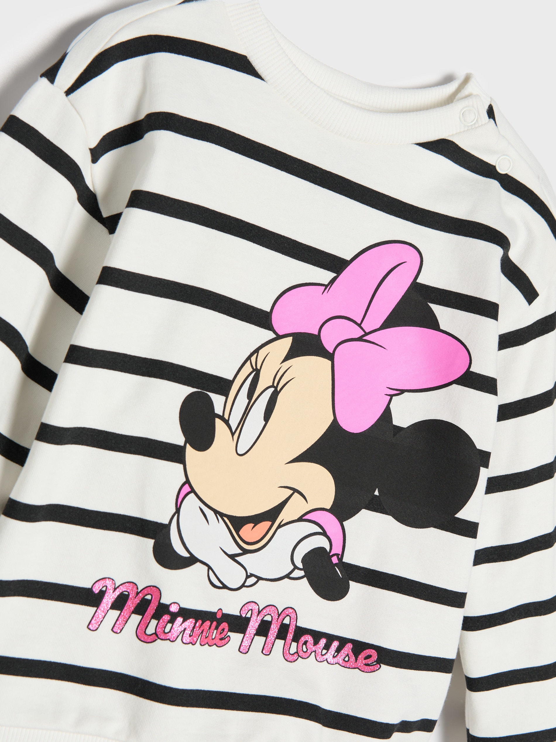 Bluza crewneck w paski z nadrukiem Minnie Mouse